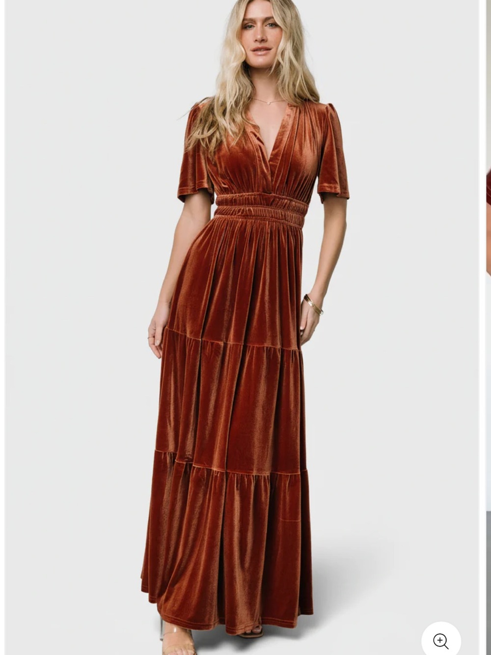 Baltic Born Artemis Velvet Maxi Dress Dark Spice XS